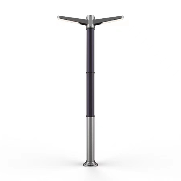 CIRCULAR solar pole with wrap-around cylindrical panel — street light application