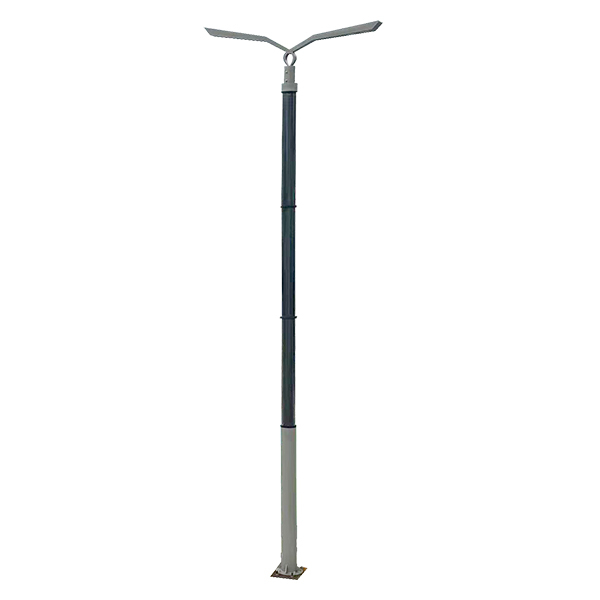 CIRCULAR vertical pole detail — integrated cable management and SolarWrap module mount