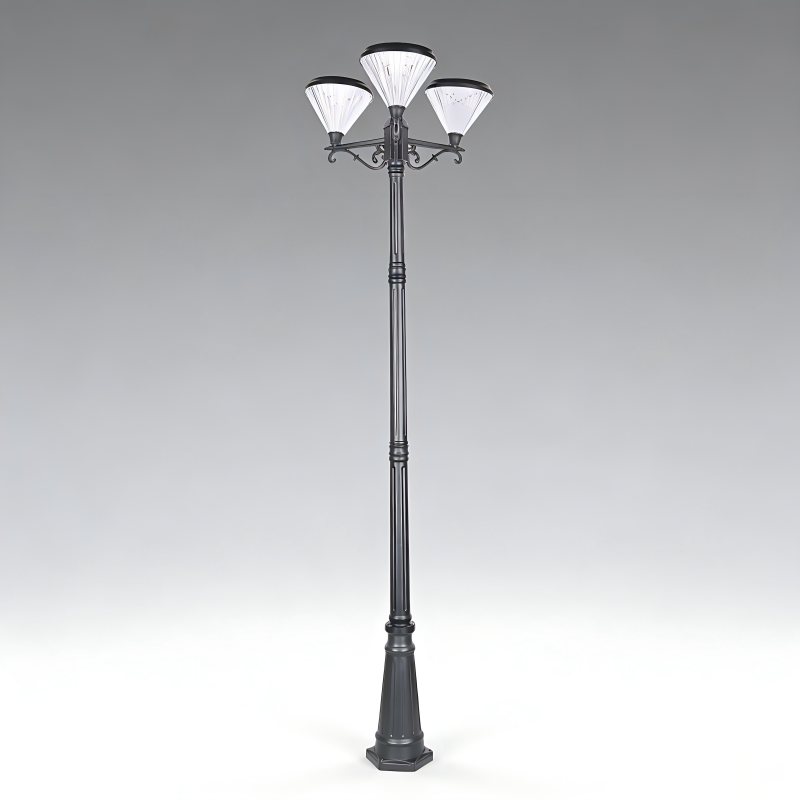 ZC-GGD4505 Lampadaire solaire classique &agrave; plusieurs t&ecirc;tes | Style europ&eacute;en | PUISSANCE &Eacute;LECTRIQUE