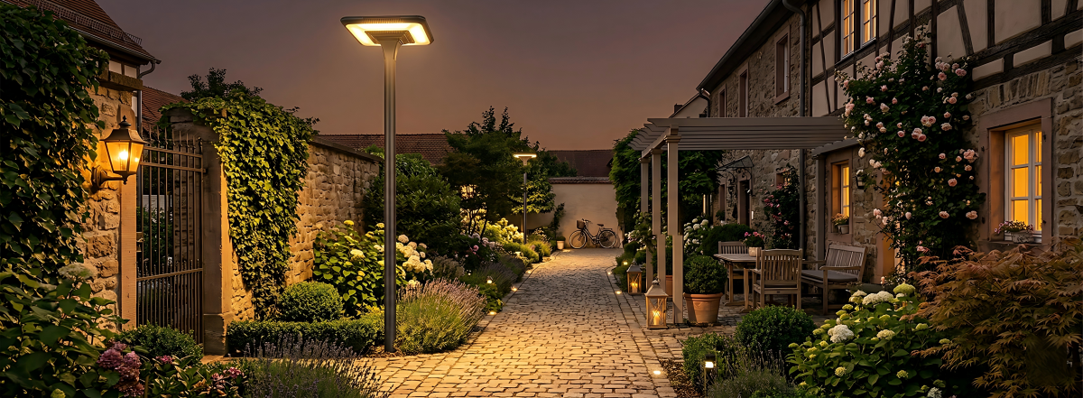 Conception du produit d'&eacute;clairage de dessus de poteau solaire architectural ZC-TYD2505 et sp&eacute;cifications dimensionnelles par E-ABLE POWER