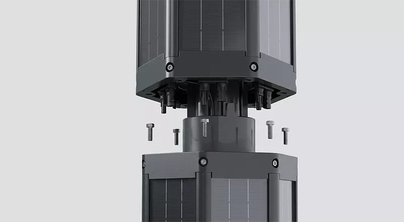 Vertical Solar Pole, Solar Wrap InstallationVertical Solar Pole, Solar Wrap Installation.webp