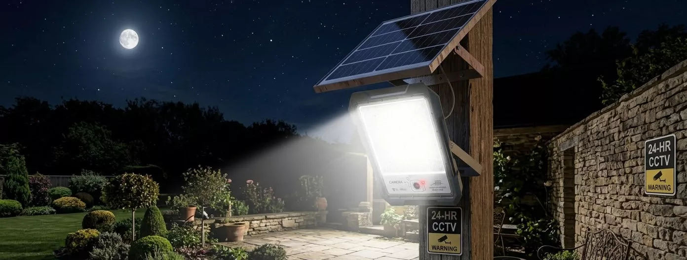 Solar Power Flood Light with CCTV