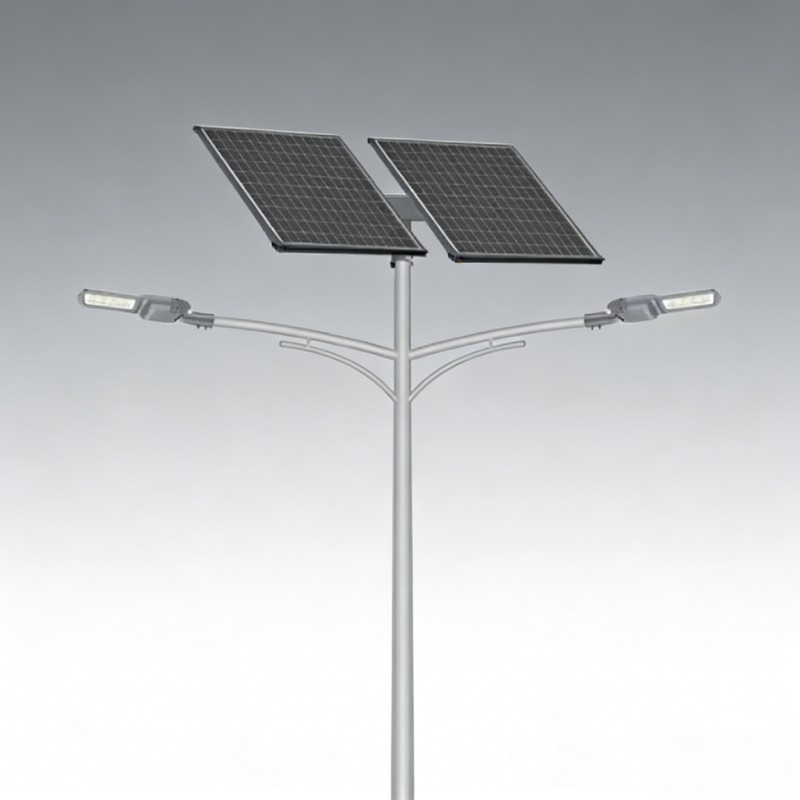 Split Solar Street Light 8 Meters Double Arms