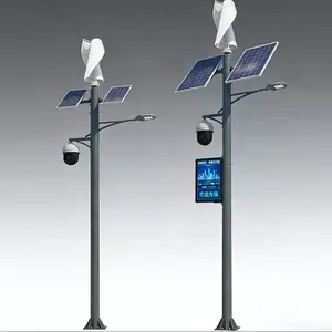 Lampadaire hybride &eacute;olien et solaire intelligent | &Eacute;clairage de projet personnalis&eacute; | PUISSANCE &Eacute;LECTRIQUE