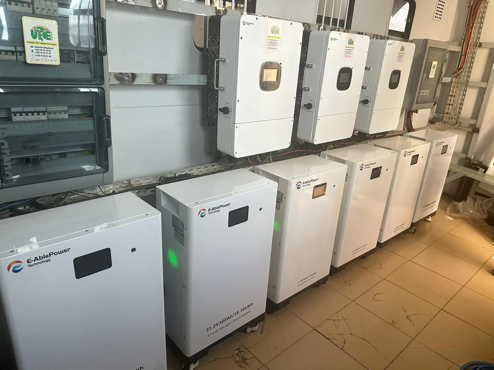 E-Able Power lithium battery with hybrid inverter installed for a home in West Africa